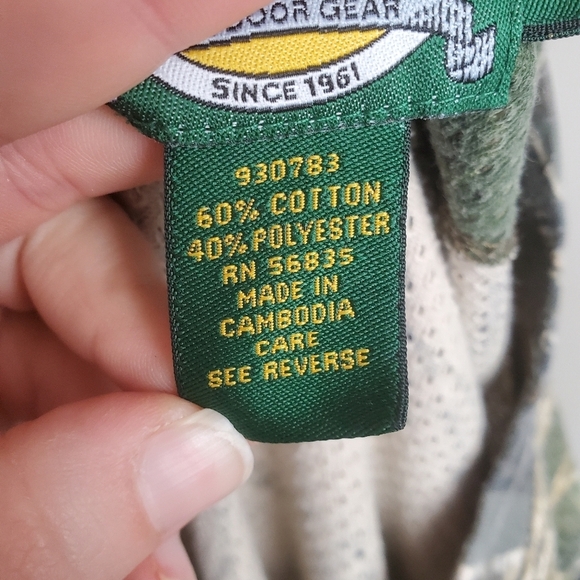 Cabelas Camouflage Long Sleeve Shirt Mens Large Crewneck Cotton Blend - Picture 5 of 8